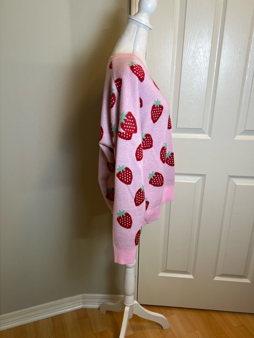 Hot Topic Strawberry Pattern Cardigan Sweater - Picture 6 of 8